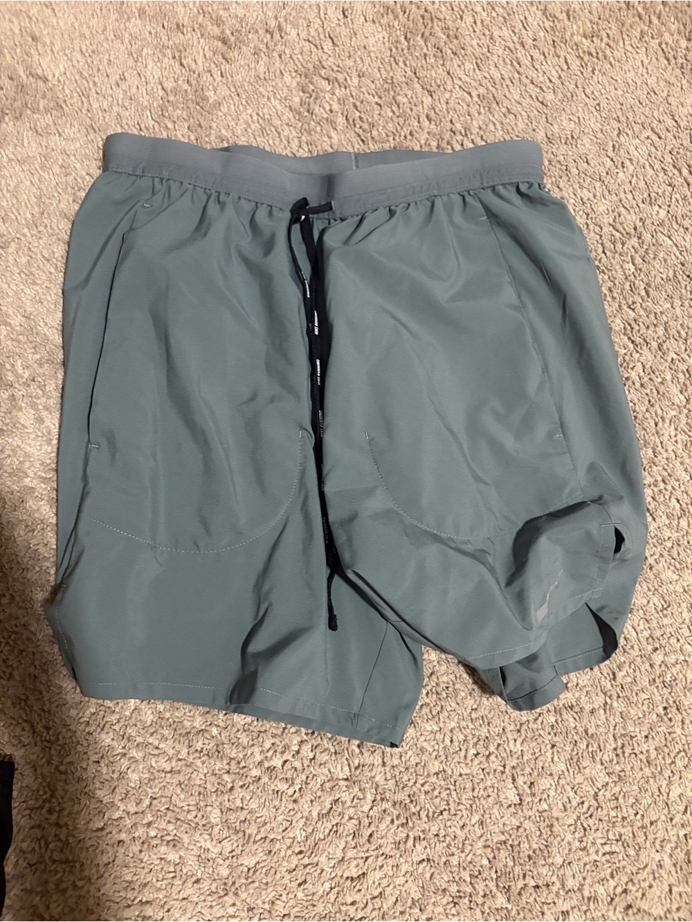 Nike Men's Athletic Shorts in Slate Gray with Black Drawstring 2 in 1 shorts